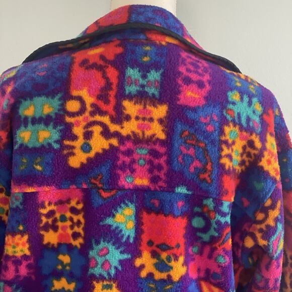 Vtg Obermeyer Women’s Full Zip Colorful Graphic Pullover Fleece Jacket No Size L - Picture 14 of 16
